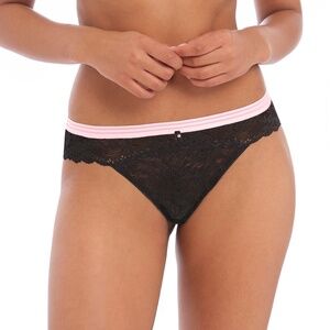 NEW Freya Offbeast Scallop Lace Cheeky Brazilian Panty 5457 Black & Blush Pink